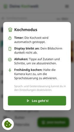 Jetzt kochen Funktion