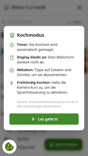 Jetzt kochen Funktion